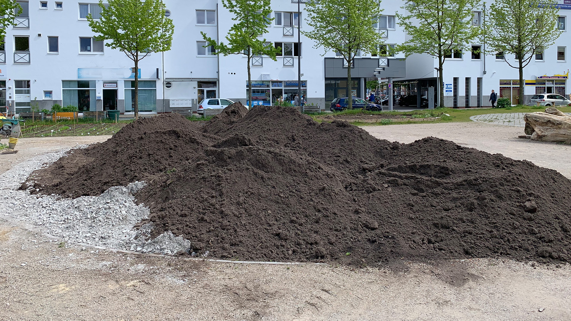 Errichtung eines Hochbeets auf einem öffentlichen Platz