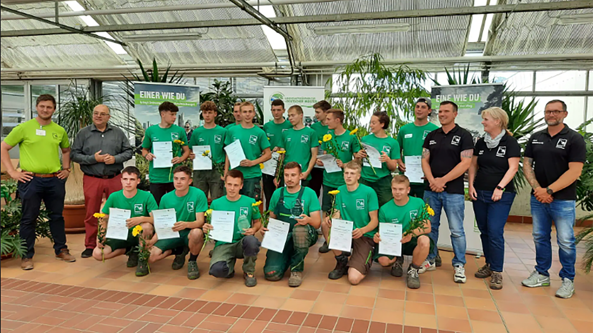 Gruppenfoto beim Landschaftsgärtner Cup Sachsen 2022