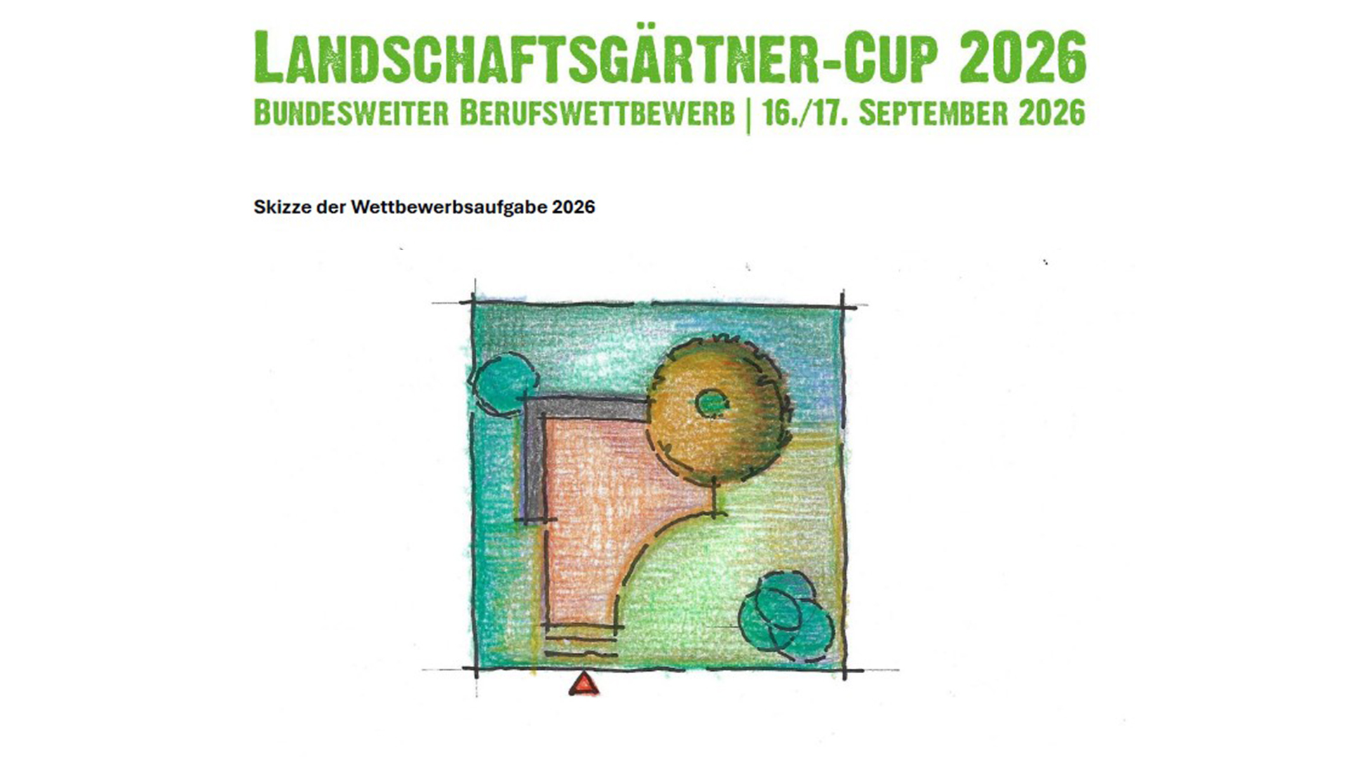Landschaftsgärtner-Cup 2026 Aufgabenskizze Ansicht von oben