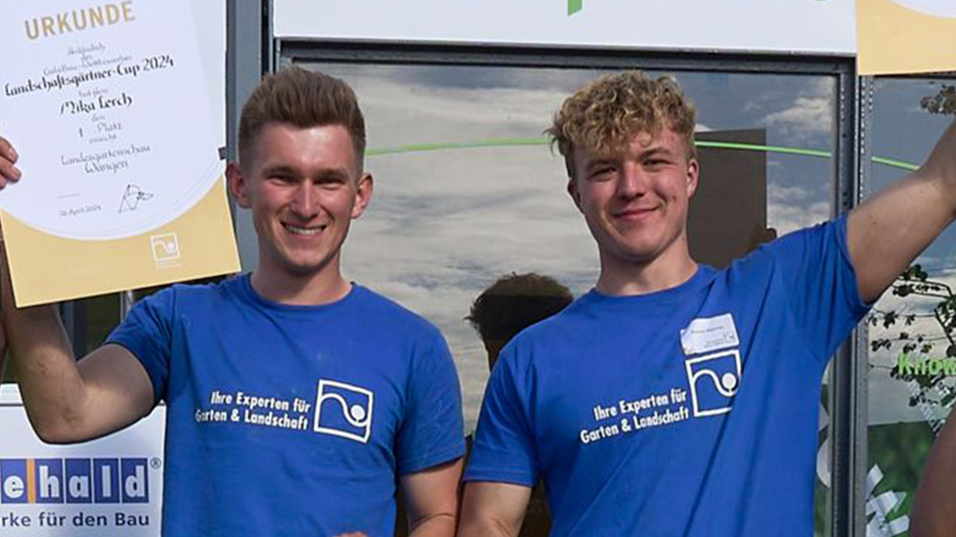 Mika Lerch und Bastian Maichle aus Bade Württemberg haben den Landes-Cup der Landschaftsgärtner 2024 gewonnen